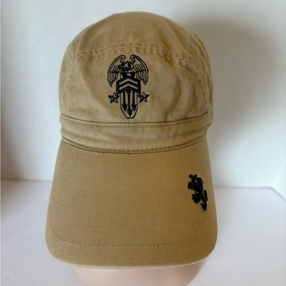 Tommy Hilfiger red label vintage tan camouflage embroidered logo hat cap OS